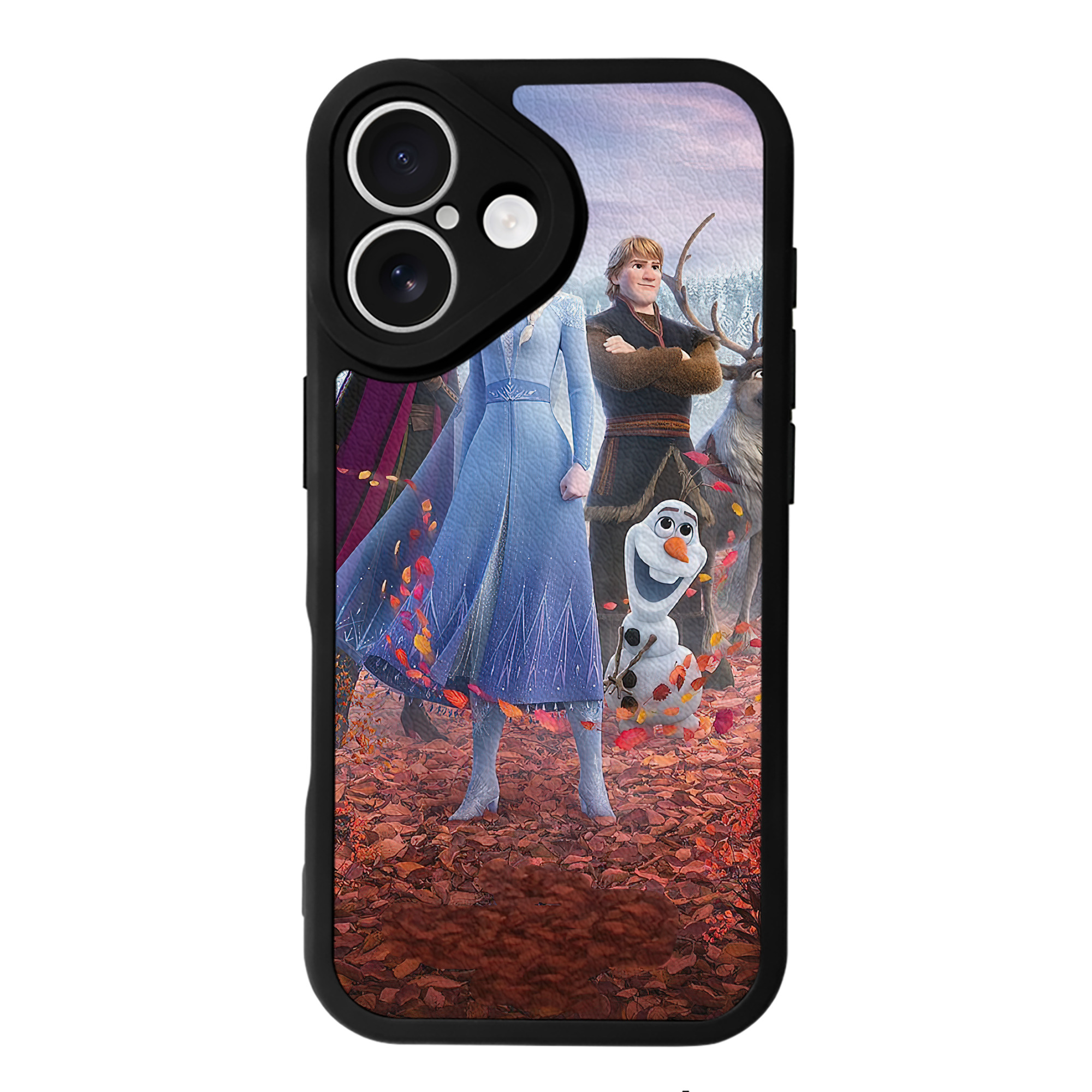 （画像用） アナと雪の女王 アンナ エルサ Frozen Anna Elsa 【iPhone 16シリーズ対応】シリコンスマホケース（レザー調） 材質：シリコン